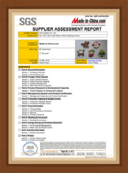 Passed the SGS Audited Supplier Certificate